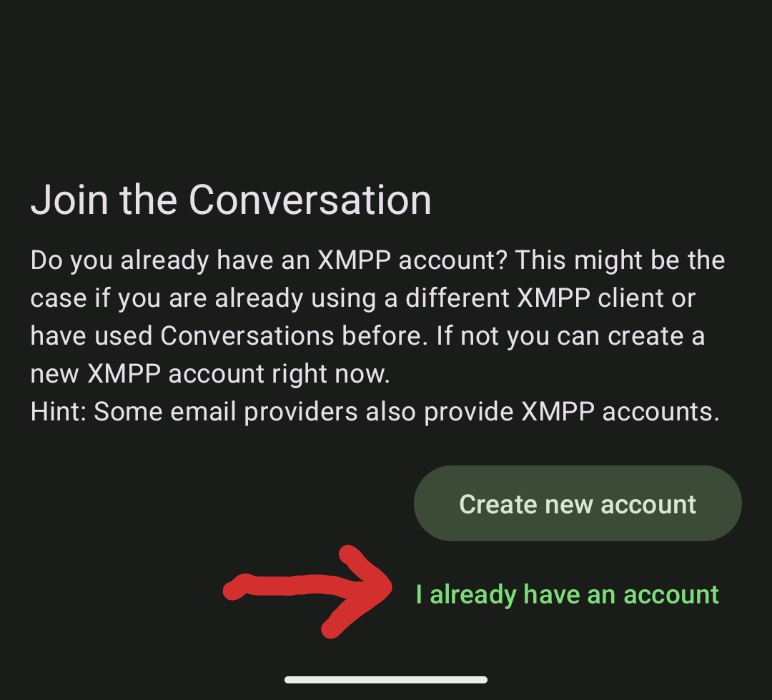 Select Already Have Account
